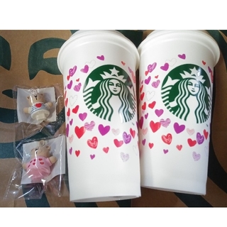 Starbucks Coffee - スターバックス　バレンタイン　リユーザブルカップ　ベアリスタキャップ　スタバ