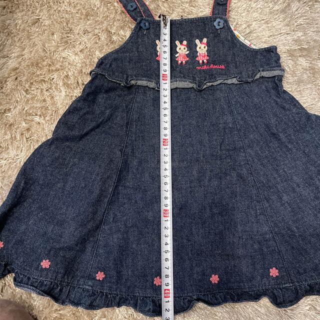 mikihouse(ミキハウス)のミキハウス　デニムジャンスカ キッズ/ベビー/マタニティのキッズ服女の子用(90cm~)(ワンピース)の商品写真