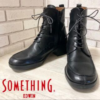 サムシング(SOMETHING)の【美品！本革！サイドジップ！】SOMETHINGレザーショートブーツ！(ブーツ)