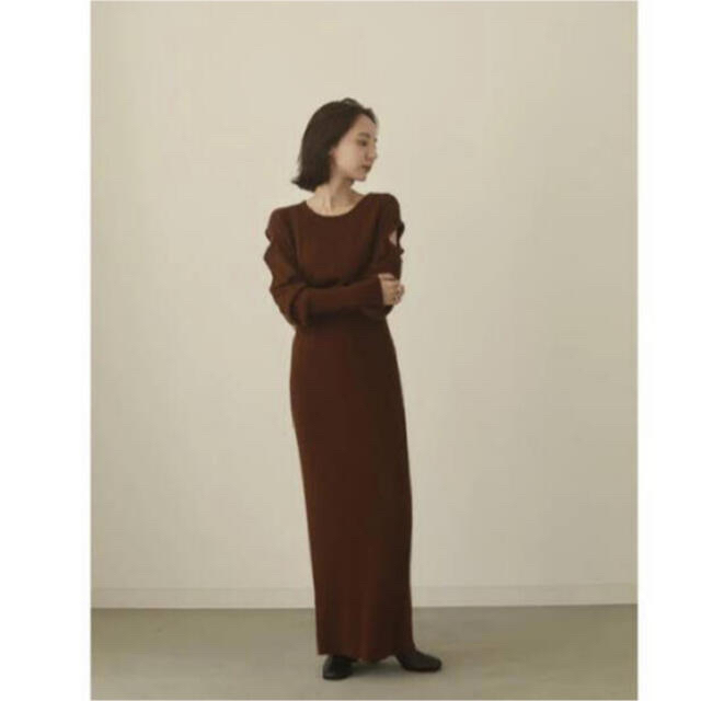 TODAYFUL(トゥデイフル)のlouren shoulder cut knit onepiece レディースのワンピース(ロングワンピース/マキシワンピース)の商品写真