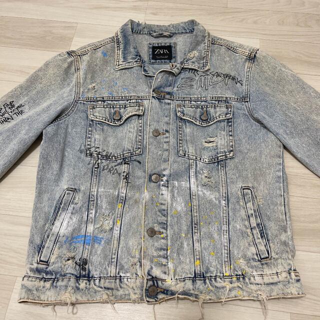 新品未使用ZARA ザラ メンズ デニムジャケット グリーン カーキ 緑