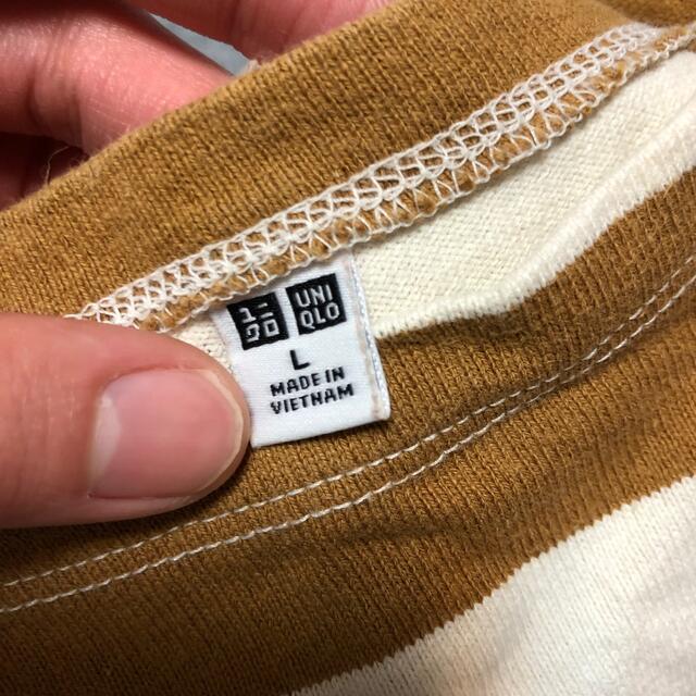 UNIQLO(ユニクロ)のUNIQLO ボーダー カットソー イエロー レディースのトップス(カットソー(長袖/七分))の商品写真