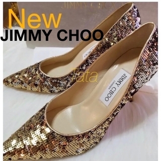 ジミーチュウ(JIMMY CHOO)の新品ジミーチュウAGNES/ODFS両面スパンコールゴルドシルバーサイズ36.5(ハイヒール/パンプス)