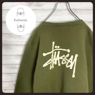 ステューシー(STUSSY)の【アースカラー】ステューシーワンポイントバックプリントビックサイズスウェット(スウェット)