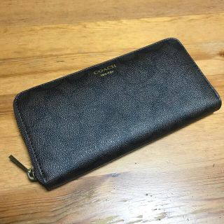 コーチ(COACH)の【美品】COACH メンズ 長財布 シグネチャー ブラウン(長財布)