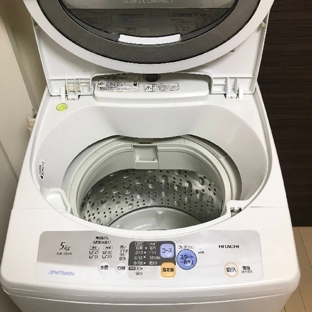 日立(ヒタチ)の💰️値下げ💰️洗濯機 HITACHI 5.0kg【便利棚付き】 スマホ/家電/カメラの生活家電(洗濯機)の商品写真