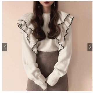 GRL - 配色ステッチダブルフリルニットトップスの通販 by Ure's shop