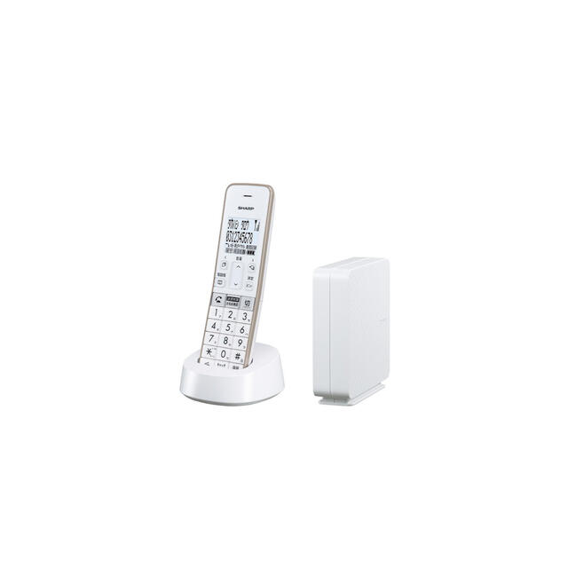 SHARP(シャープ)のSHARP JD-SF2CLWデジタルコードレス電話機 子機1台タイプ ホワイト インテリア/住まい/日用品の収納家具(電話台/ファックス台)の商品写真