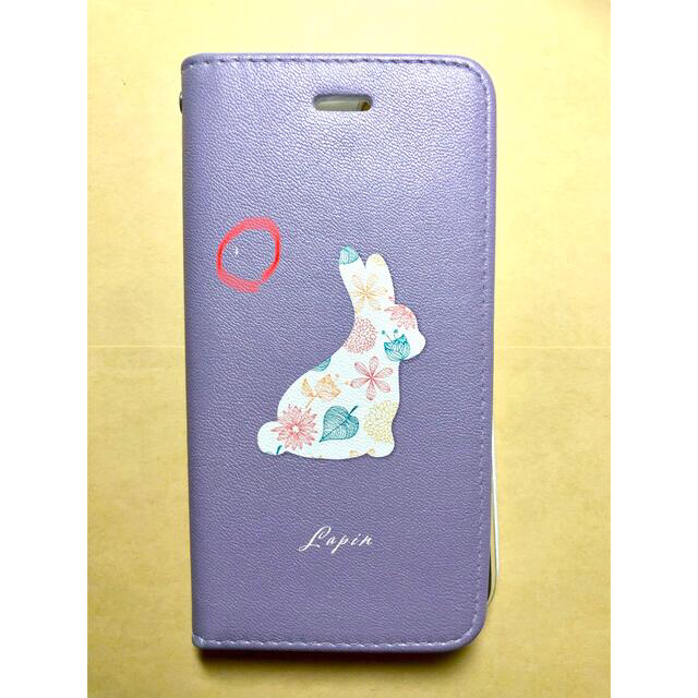 iPhone8ケース　フラワーうさぎ×パープル スマホ/家電/カメラのスマホアクセサリー(iPhoneケース)の商品写真