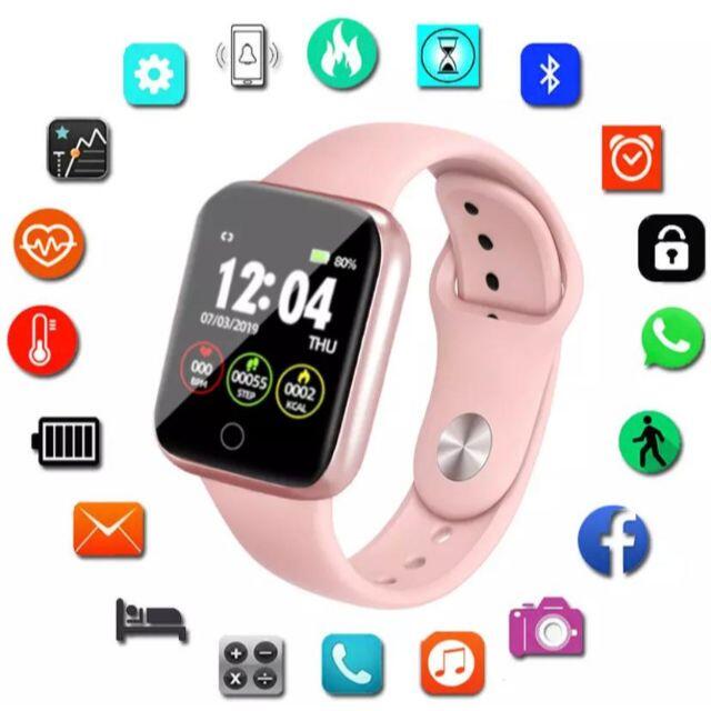 i5スマートウォッチ　ピンク　スポーツ メンズの時計(腕時計(デジタル))の商品写真