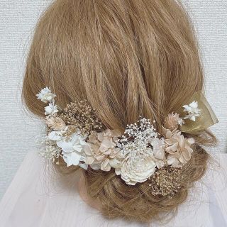 髪飾り　ヘッドドレス　ヘッドパーツ　ドライフラワー(ヘアアクセサリー)