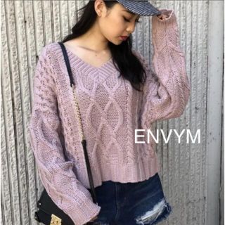 アンビー(ENVYM)のENVYM ルーズダブルＶネックＫＮＩＴ　ニット　セーター(ニット/セーター)