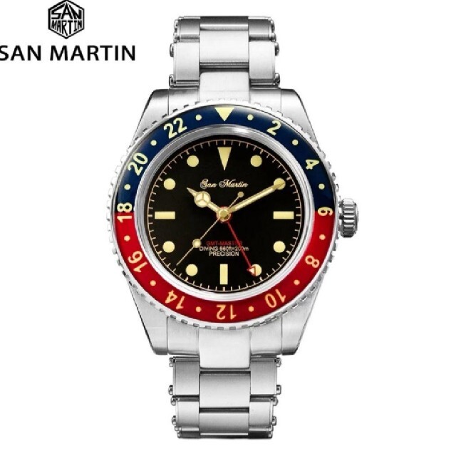 SAN MARTIN GMT 腕時計 ペプシ サンマーティン SN005-G | フリマアプリ ラクマ