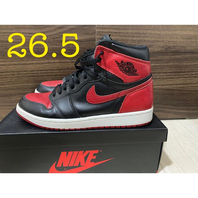 NIKE  AIR JORDAN1 BRED 2016 26.5cm