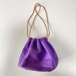 Hender Scheme - itti leather medical pouch 巾着バッグ 紫 パープル