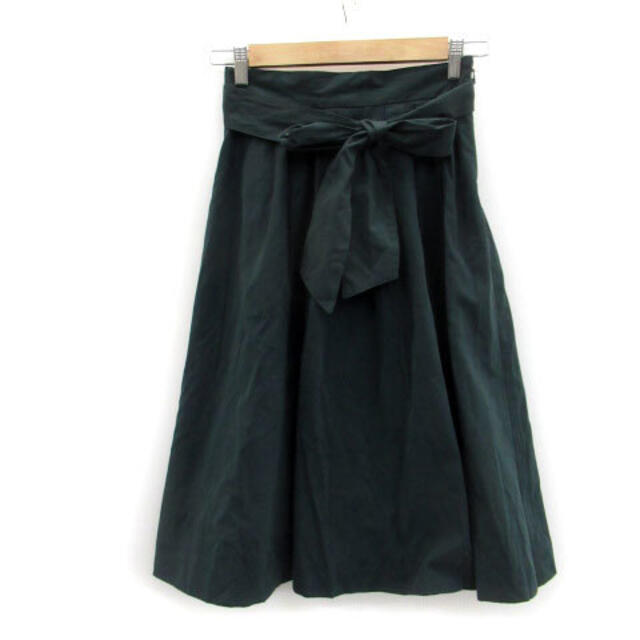 エージーバイアクアガール フレアスカート ミモレ丈 リボン付き S グリーン 緑