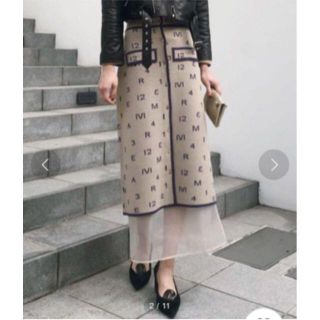 アメリヴィンテージ(Ameri VINTAGE)の【大人気商品】AMERI PASS CODE RETRO KNIT SKIRT(ロングスカート)