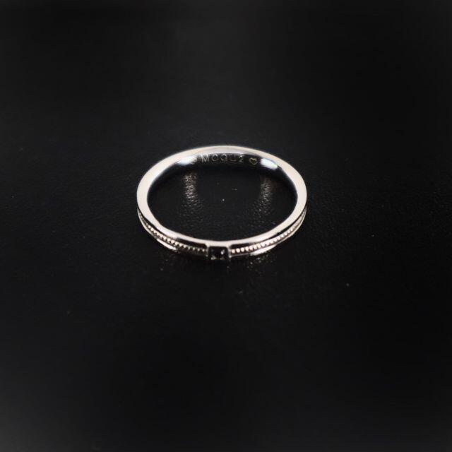 18K WG リング 指輪　石付き　0.01ST 刻印あり 16号　メンズ メンズのアクセサリー(リング(指輪))の商品写真
