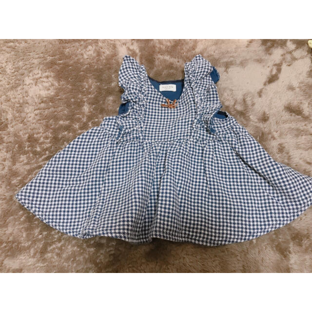 kid’s zoo(キッズズー)のkids zoo チェックフリルワンピース キッズ/ベビー/マタニティのベビー服(~85cm)(ワンピース)の商品写真