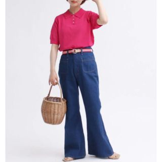 ドットアンドストライプスチャイルドウーマン(Dot&Stripes CHILDWOMAN)のCHILD Woman ●11.5oz ネップデニム フレアパンツ(デニム/ジーンズ)