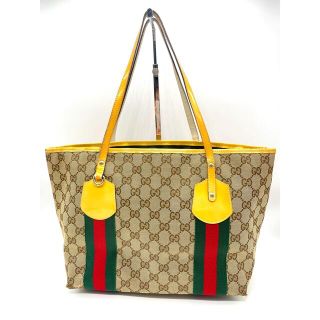 Gucci - 鑑定済❤️ GUCCI グッチ GGキャンバス トートバッグ シェリー