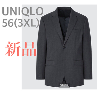 ユニクロ(UNIQLO)の新品★ユニクロ　メンズ　56  ストレッチウールジャケット　ダークグレイ(テーラードジャケット)
