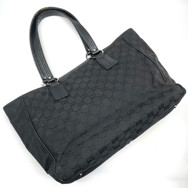 鑑定済❤️ GUCCI グッチ GGキャンバス トートバッグ ロゴ ブラック ...