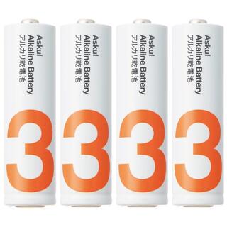 アスクル　アルカリ乾電池　単3形　1パック（4本入）  (その他)