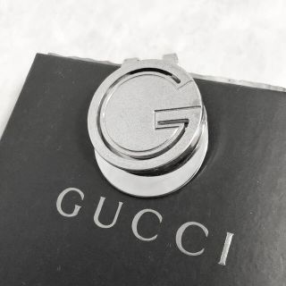 グッチ(Gucci)のグッチ　マネークリップ　ステンレス　丸　シルバー　銀　G オープン　箱付　☆(マネークリップ)