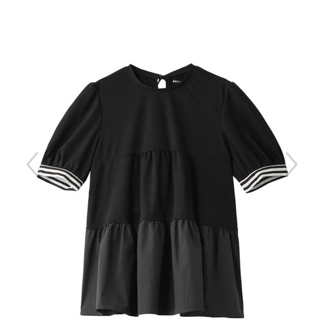 BARNEYS NEW YORK(バーニーズニューヨーク)の【美品】ボーダーズアットバルコニー　ＴＩＥＲＥＤ　ＴＯＰ　ダンスキンコラボ レディースのトップス(カットソー(長袖/七分))の商品写真