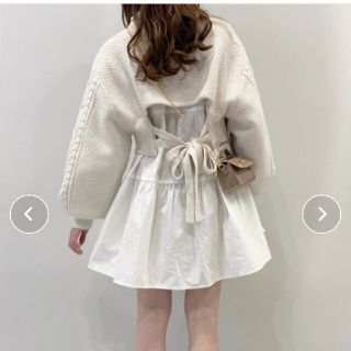 タグ付き未使用 バックリボンタートルネックミニプルオーバー