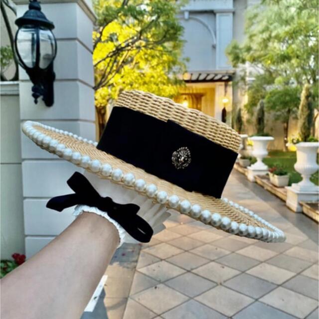 CHANEL(シャネル)の新品 vaqutaux☆picnic ☆パールストローハット レディースの帽子(ハット)の商品写真