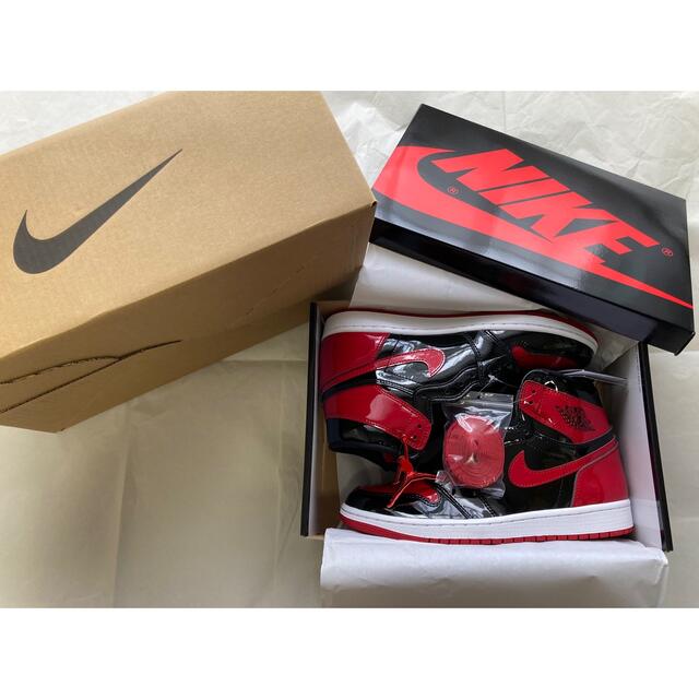 SNKRS購入 26.5 NIKE AIRJORDAN1 Patent Bred 1