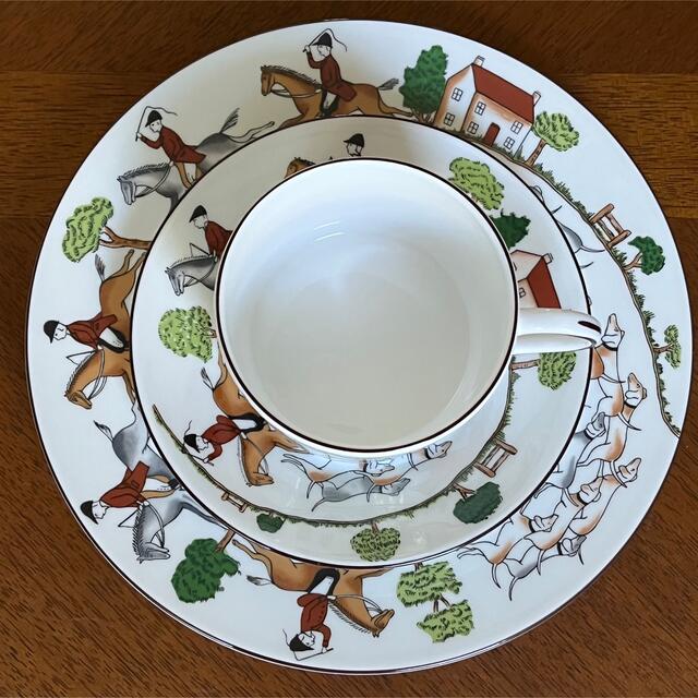 WEDGWOOD(ウェッジウッド)の【美品】ウェッジウッド★ハンティングシーン★トリオ インテリア/住まい/日用品のキッチン/食器(食器)の商品写真