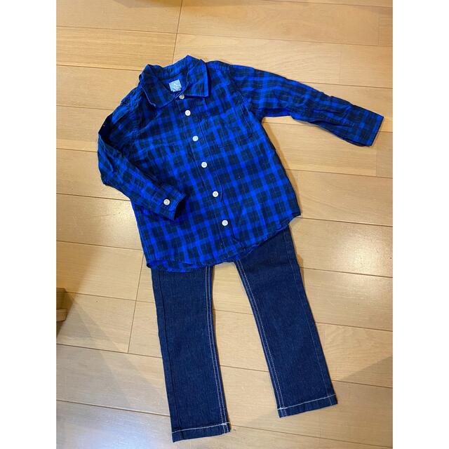 babyGAP(ベビーギャップ)のgap チェックシャツ/ブルー　105 キッズ/ベビー/マタニティのキッズ服男の子用(90cm~)(ブラウス)の商品写真