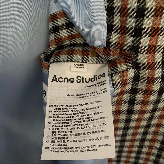 ACNE(アクネ)のAcne Studios チェック　コート レディースのジャケット/アウター(チェスターコート)の商品写真