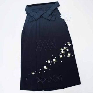 袴 単品 ぼかし 桜刺繍 袴下87,91,95cm グレー×黒 NO36228(振袖)