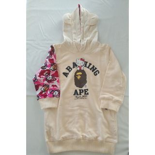 アベイシングエイプ(A BATHING APE)のBAPE KIDS KITTY ×MILO フーディワンピース(ワンピース)