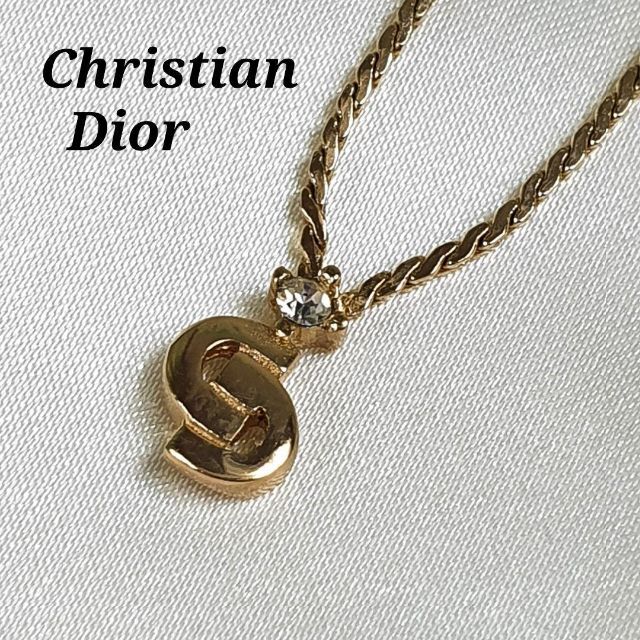 Christian Dior(クリスチャンディオール)の【keipon様専用】ディオール ネックレス CDロゴ ラインストーン ゴールド レディースのアクセサリー(ネックレス)の商品写真