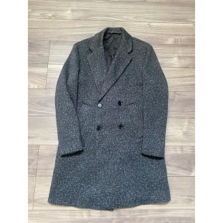 ザラ(ZARA)のZARA ザラ　ダブル　ロングコート　グレー　シャンブレー　美品　チャコール(ステンカラーコート)