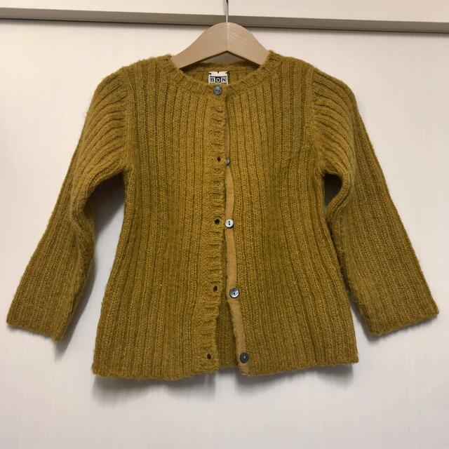 こども ビームス(コドモビームス)のボントン　カーディガン　4Y マスタード キッズ/ベビー/マタニティのキッズ服女の子用(90cm~)(カーディガン)の商品写真