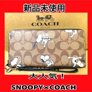 コーチ(COACH)の新品未使用 スヌーピー 長財布 COACH ブラウン  SNOOPY コーチ (長財布)