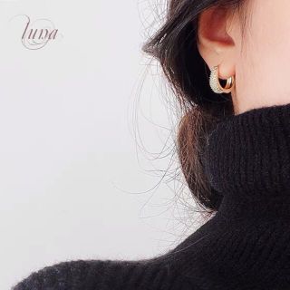 スタージュエリー(STAR JEWELRY)のzirconia pave hoop pierce★S925 post(ピアス)