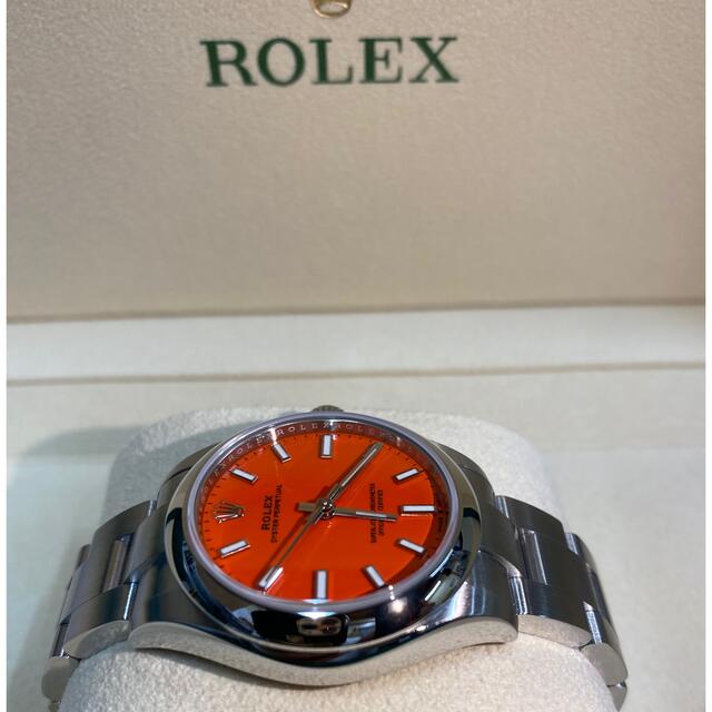 ROLEX(ロレックス)のロレックス オイスターパーペチュアル 277200 コーラルレッド31 新品 レディースのファッション小物(腕時計)の商品写真