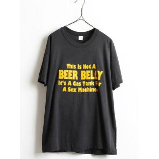 80's USA製 ■ 4段 メッセージ プリント 半袖 Tシャツ ( メンズ (Tシャツ/カットソー(半袖/袖なし))