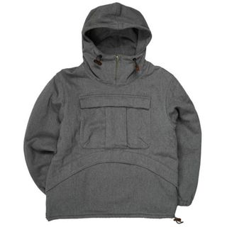 BROWN by 2-tacs ブラウンバイツータックス 日本製 Anorak キャバリーツイル ウール アノラックジャケット B8-J003 S グレー シェル マウンテンパーカー パーカー 裏フリース アウター【中古】【BROWN by 2-tacs】(マウンテンパーカー)