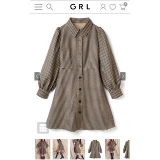 グレイル(GRL)の千鳥格子シャツワンピース GRL(ひざ丈ワンピース)