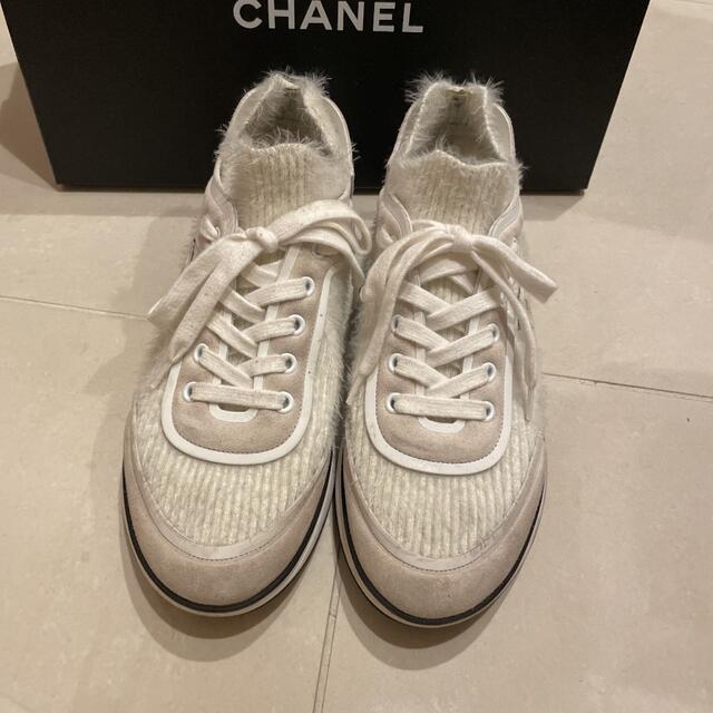 【美品】CHANELスニーカー　ホワイト　37