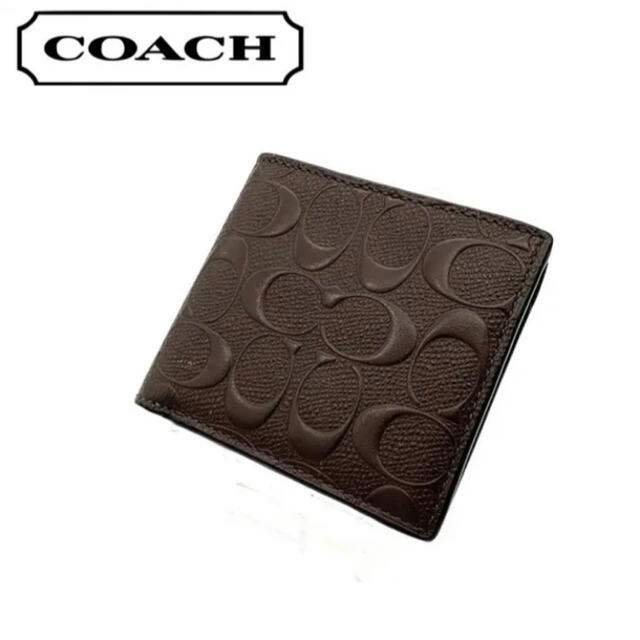 COACH F75363 財布 シグネチャー ダークブラウン