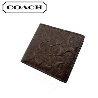 コーチ(COACH)のCOACH F75363 財布 シグネチャー ダークブラウン(折り財布)